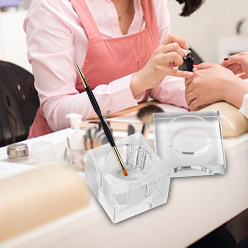 Prato De Nail Art Com Tampa Para Unhas, Unhas Postiças,