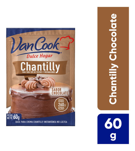 Crema Chantilly Van Cook Chocolate Sobre De 60g