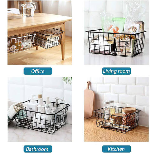 Canasto Organizador Cesta De Ducha Cocina Hierro M 28x17x12