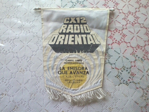Antiguo Banderin Radio Cx 12 Radio Oriental