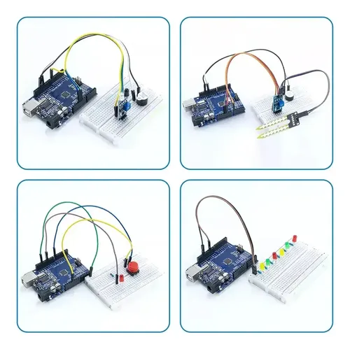 Kit Compatible para Arduino UNO R3 con Placa CH340, Protoboard y ...