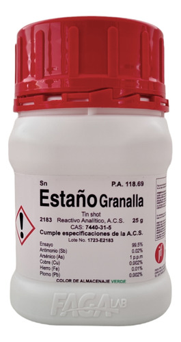 Estaño Granalla R. A. 25g Fagalab