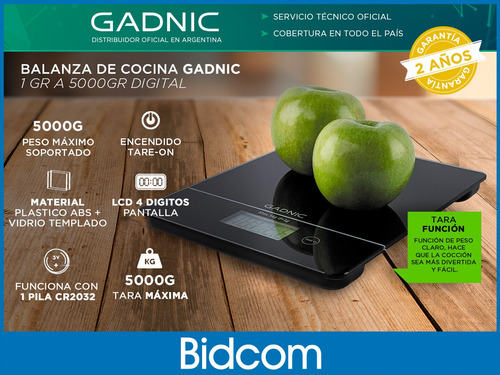 Balanza Para Cocina 1gr A 5kg Gadnic Digital Bascula Gramera