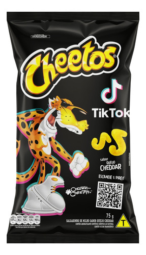 Salgadinho de Milho Cheetos Tik Tok queijo cheddar 75 g