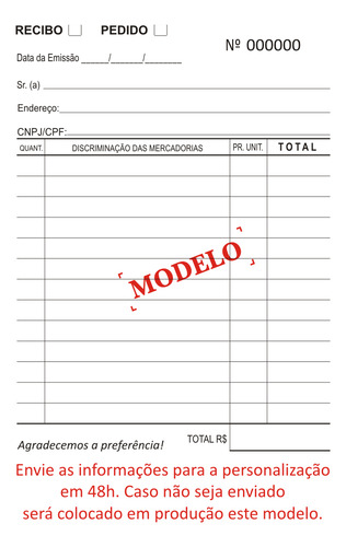 20 Tls. Nota - Pedido - Recibo - 2x50 - Autocopiativo