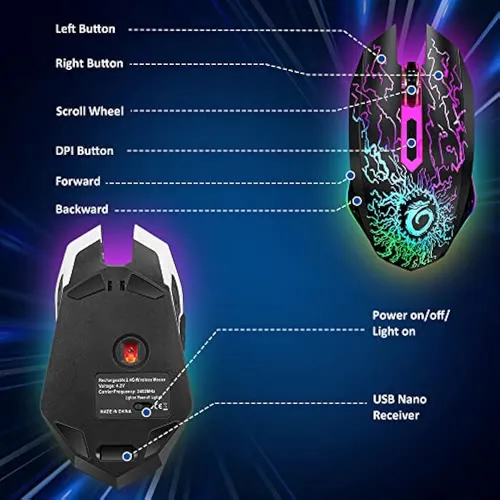 Versiontech. Ratón Inalámbrico Para Juegos, Mouse