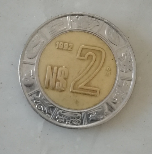 Moneda De 2 Nuevos Pesos De 1992 Primera Acuñacion