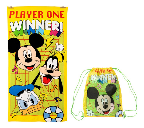 Toalla Playa Microfibra Con Bolso Disney Y Marvel 70x140 Cm 