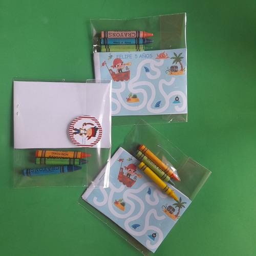 Bolsitas Sorpresitas Papel Kraft Piratas Goma Eva
