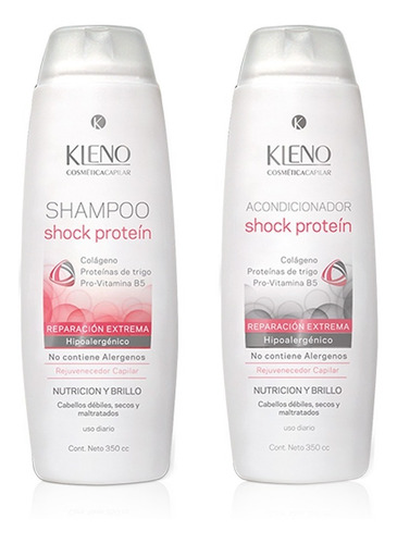 Shampoo + Acondicionador Kleno Shock Protein Reparador