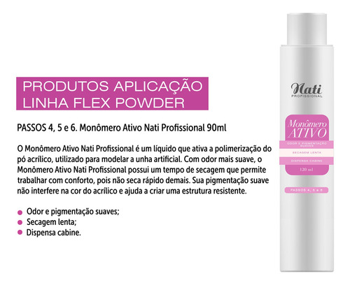 Kit Profissional Alongamento Unha C/ Flex Powder Pó Acrílico