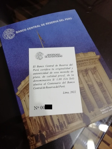 Moneda De Plata 100 Años Banco Central De Reserva Del Perú