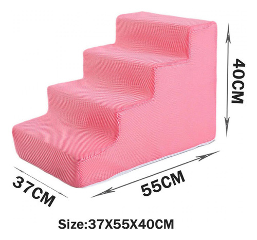 Escalera Para Mascotas, Escalones Para Perros, Rosa 4 Pasos
