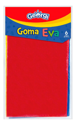 Pack X6 Pliegos Laminas De Goma Eva Colores Surtido Georgi
