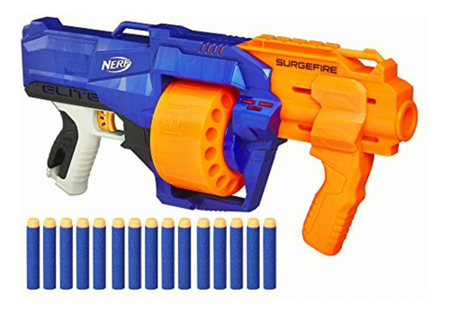 Nerf Surgefire Elite Blaster Tambor Giratorio De 15 Dardos,