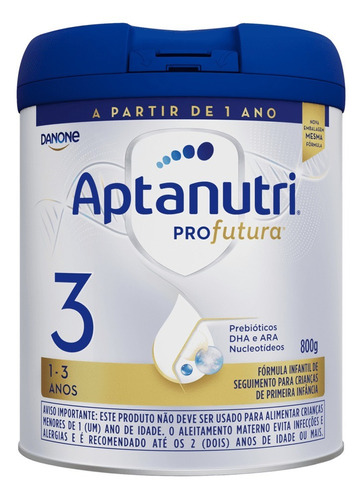 Fórmula infantil em pó sem glúten Danone Nutricia Aptanutri Profutura 3 en lata de 1 de 800g - 12 meses a 3 anos