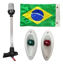 Comprar Kit Luz De Navegação Led Olho De Tubarão + Mastro + Bandeira