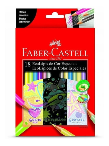 Caja de crayón Faber-castell de 18 colores especiales