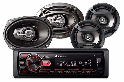 Combo Radio 295bt Pioneer + Parlantes 6  Ts-f1634r + Atp6950