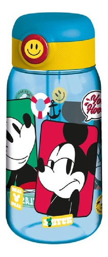 Botella Plastico Sorvete Y Tapa 510 Ml Mickey Mouse Disney Color Azul