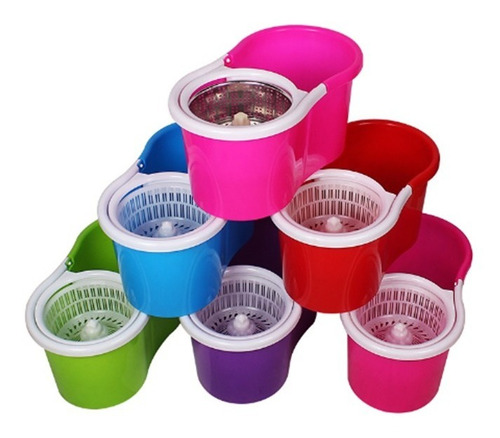 Trapeador Exprimidor Automático Spin Mop Con Cubeta Color Rosa