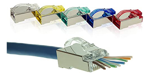 Linkup - [5 Colores] Conectores Rj45 Cat6 Stp Sin Enganches