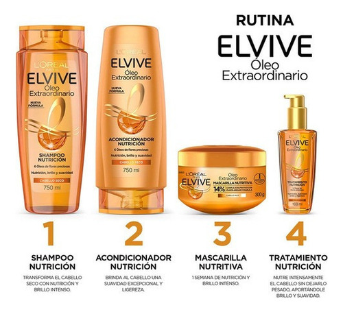 Shampoo Elvive Oleo Extraordinario Nutrición 750 Ml