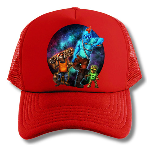 Gorra Guardianes De La Galaxia Series Geeks Red Truckers 