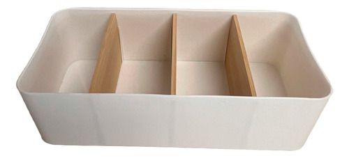 Cajas Organizadoras Con Divisiones Baño Cocina Escritorio Blanco Lisa