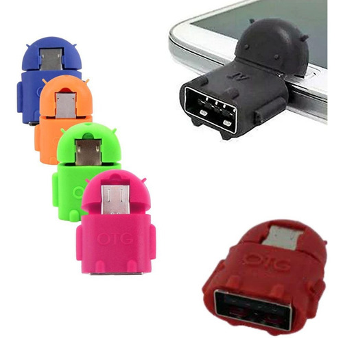 Imagem 2 de 3 de Adaptador Micro Usb Otg V8 Macho Celular / Kit 20 Unidades