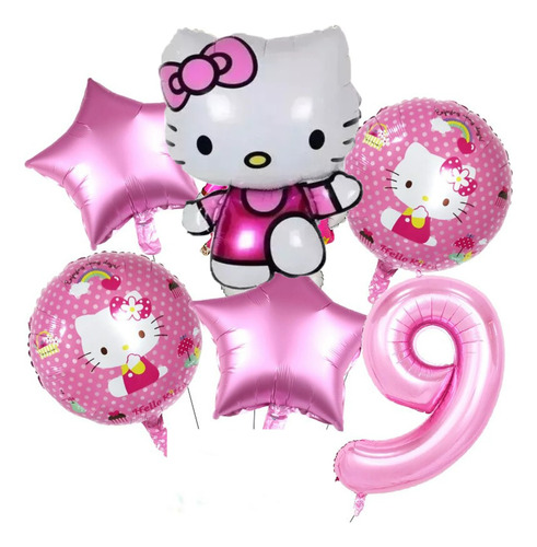 Set Globos Hello Kitty Deco Cumple