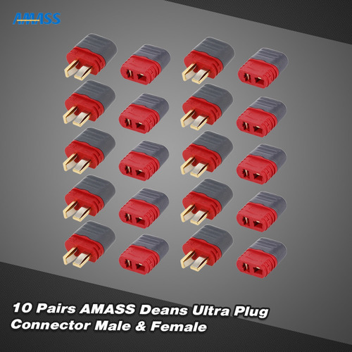 10 Pares Original Amass Deans T Plug Conector Macho Hembra