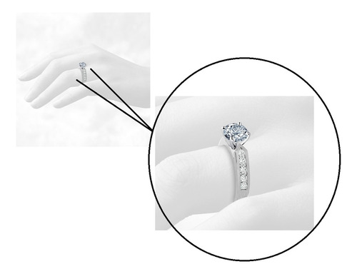 Anillo En Plata Certificada Diamantes Laterales Negros Etnty Blanco