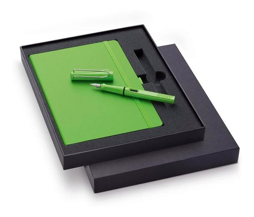 Lapicera Lamy Safari Con Block A5 Verde Estuche Regalo