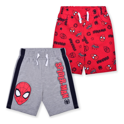 Marvel Spiderman - Paquete De 2 Pantalones Cortos Para Ninos