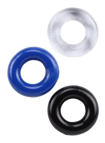 Kit 3 Anillo Peneano Anillo Pene Mantiene Ereccion Sexshop Color Azul