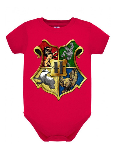 Body Bebe Hogwarts Harry Potter 100% Algodon Manga Corta