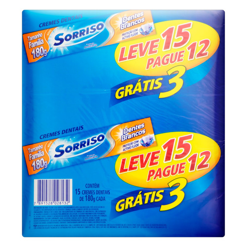 Pasta de dentes Sorriso Dentes Brancos em creme sem glĂșten pacote x 15 2.7 kg