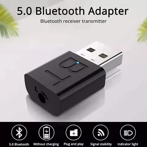 Receptor de transmisor de audio Bluetooth V5.0 3.5 mm, AUX, coaxial, óptico  con micrófono Amplia com shamjiam Transmisor de audio