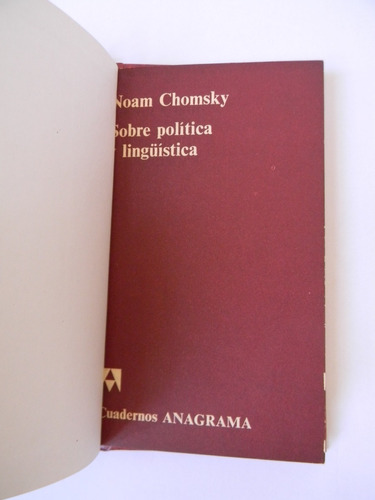 Sobre Política Y Lingüística Noam Chomsky Anagrama