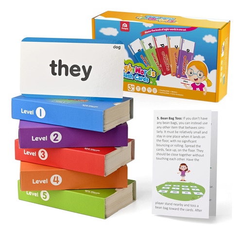 Coogam 520 Words Learning Vocabulary Flash Cards, Dolch Fry 