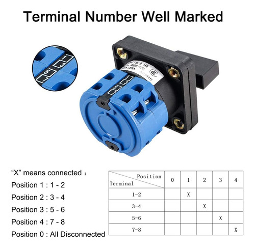 Interruptor De Cambio Syw28-20 5 Posiciones 8 Terminales Sel