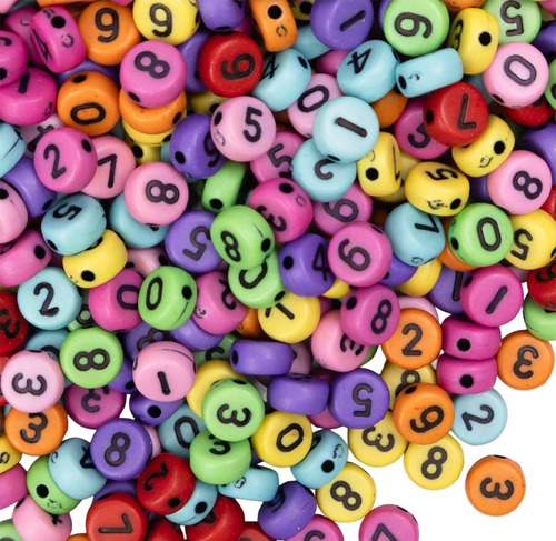Cuentas Numeros D Plastico Pulsera Bijou Kit Pulseras Regalo Pastilla Multicolor