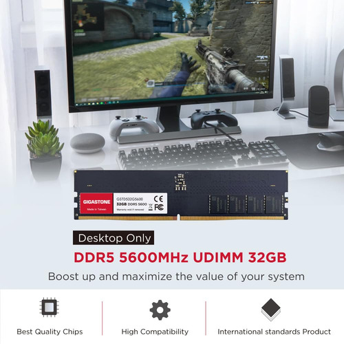 Kit De Memoria Ddr5 Gigastone De 128gb (4x32gb) Ddr5