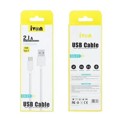 Cable Usb Tipo C 1 Mt Ivon Ca21