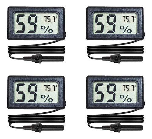 Veanic 4 Unidades Mini Higrometro Digital Termometro Medidor