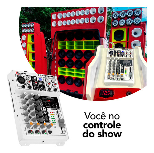 Mesa De Som Player Automotivo 3 Canais Taramps T0302 Player