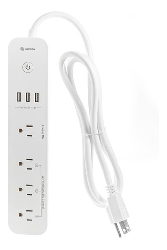 Barra Multicontacto Wifi 4 Outs Puertos Usb Shome-300 Steren