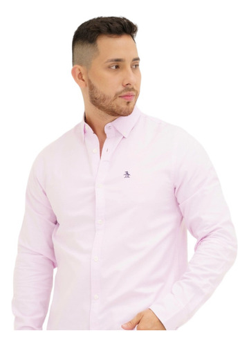 Camisa Penguin Hombre Pink Opwb1204-673