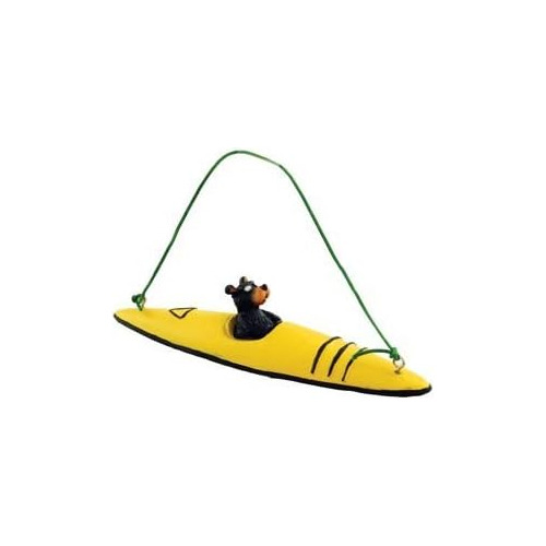 Adorno Coleccionable Bear Kayaking Kayak, 4 Pulgadas, D...